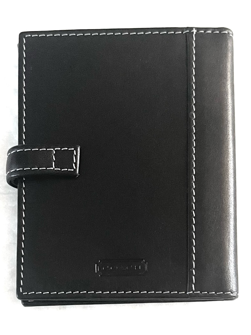 Vintage! Rare! Black Leather Coach Wallet - Card Holder with Contrast Stitching!